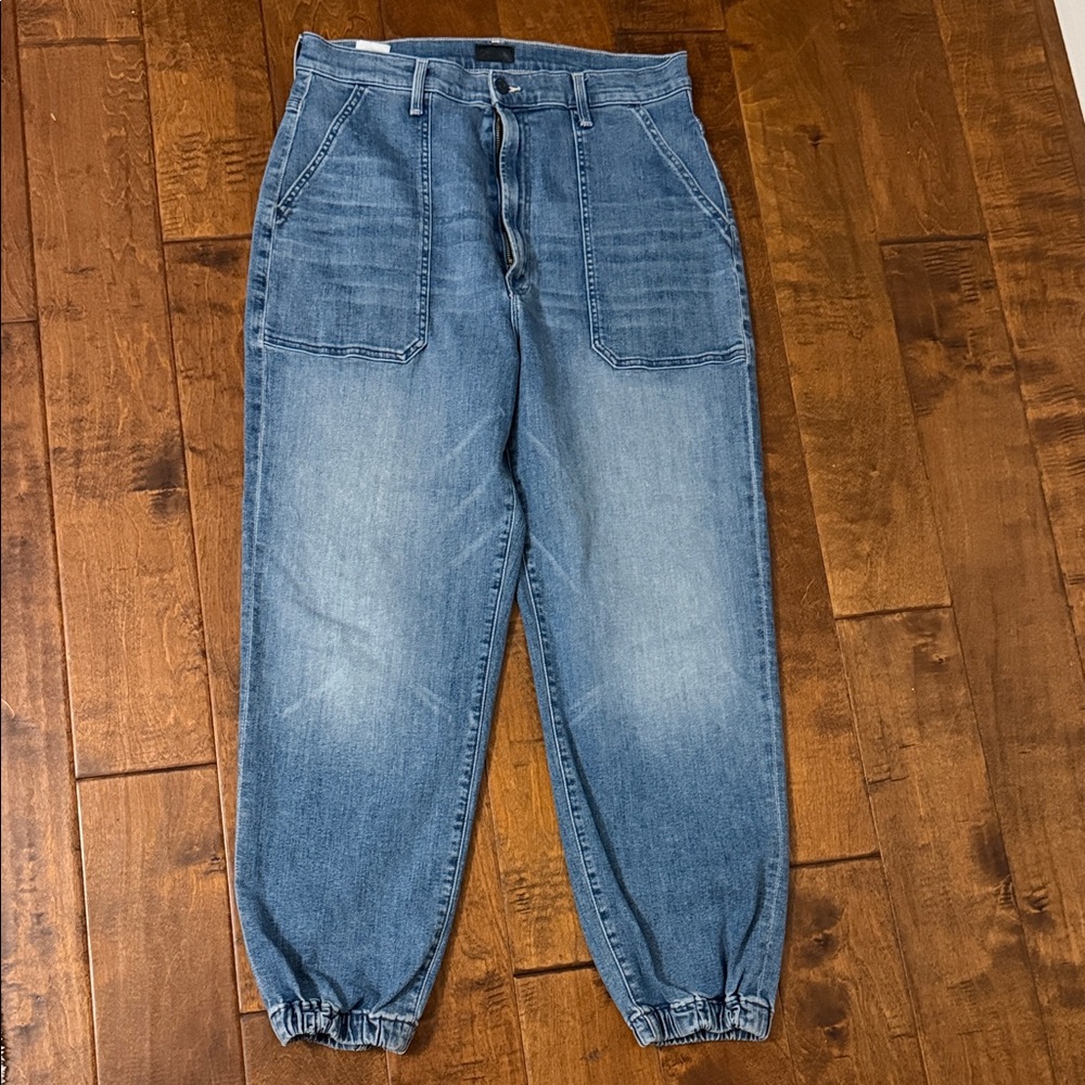 MOTHER Light Blue Denim Joggers